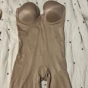 Spanx suit your fancy mid thigh cup body suit
